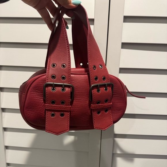 Free People NWT Say Yes Red Mini Bag in 100% Sheep Leather. - Picture 8 of 15